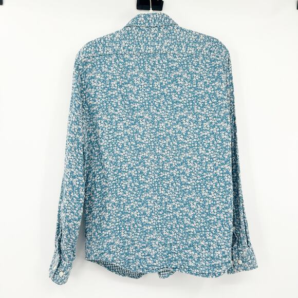 Banana Republic Mens Untucked Fit Gauzy Cotton Ditsy Floral Button Up Shirt M - Picture 8 of 8